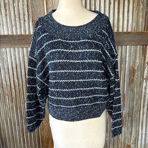 Free People Navy and White Striped Sweater